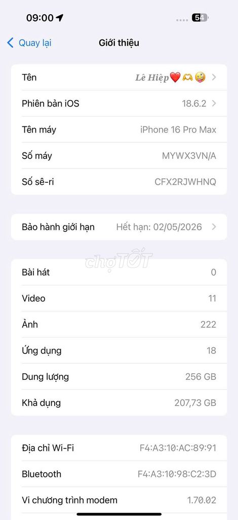 iPhone 16 Pro Max 256GB Vàng. Mua bán Điện thoại tại Huyện Yên Mô Ninh Bình được đăng bởi Lê văn hiệp hình 1