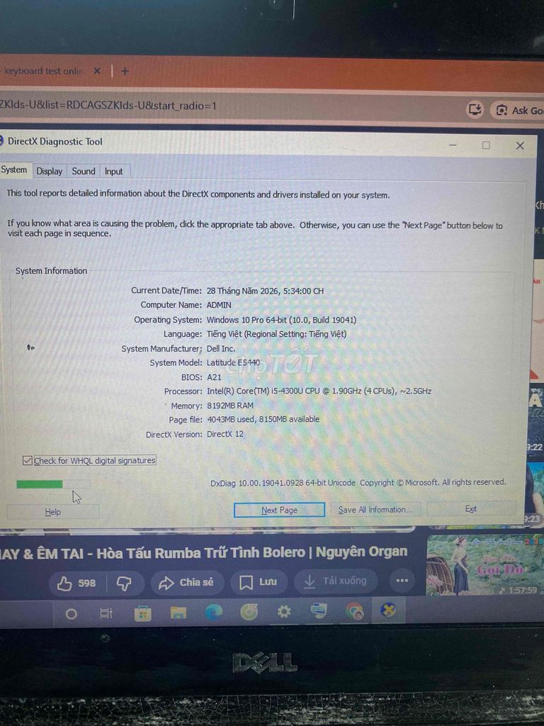 Dell E5440 I5 gen 4 8GB/128GB. Mua bán Laptop tại Huyện Trảng Bom Đồng Nai được đăng bởi Trần An hình 1