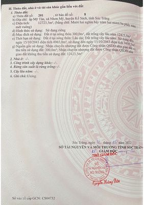 Đất vườn 13 công, có 300m2 thổ cư, 200 gốc sầu riêng, tưới tự động. Mua bán đất tại Huyện Kế Sách Sóc Trăng được đăng bởi Trường Giáp