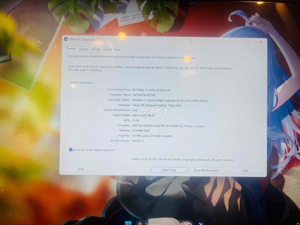 Acer Aspire 5 15 i3-1215U 8GB. Mua bán Laptop tại Quận Hà Đông Hà Nội được đăng bởi Ka Vũ hình 1