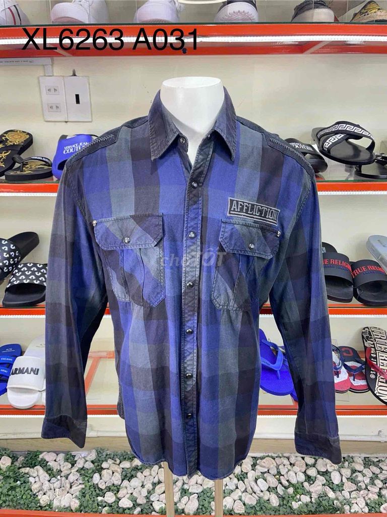 Áo sơ mi nam Affliction kẻ caro chính hãng. Mua bán Quần áo tại Huyện Giồng Riềng Kiên Giang được đăng bởi Lâm thiên đường hàng hiệu hình 1