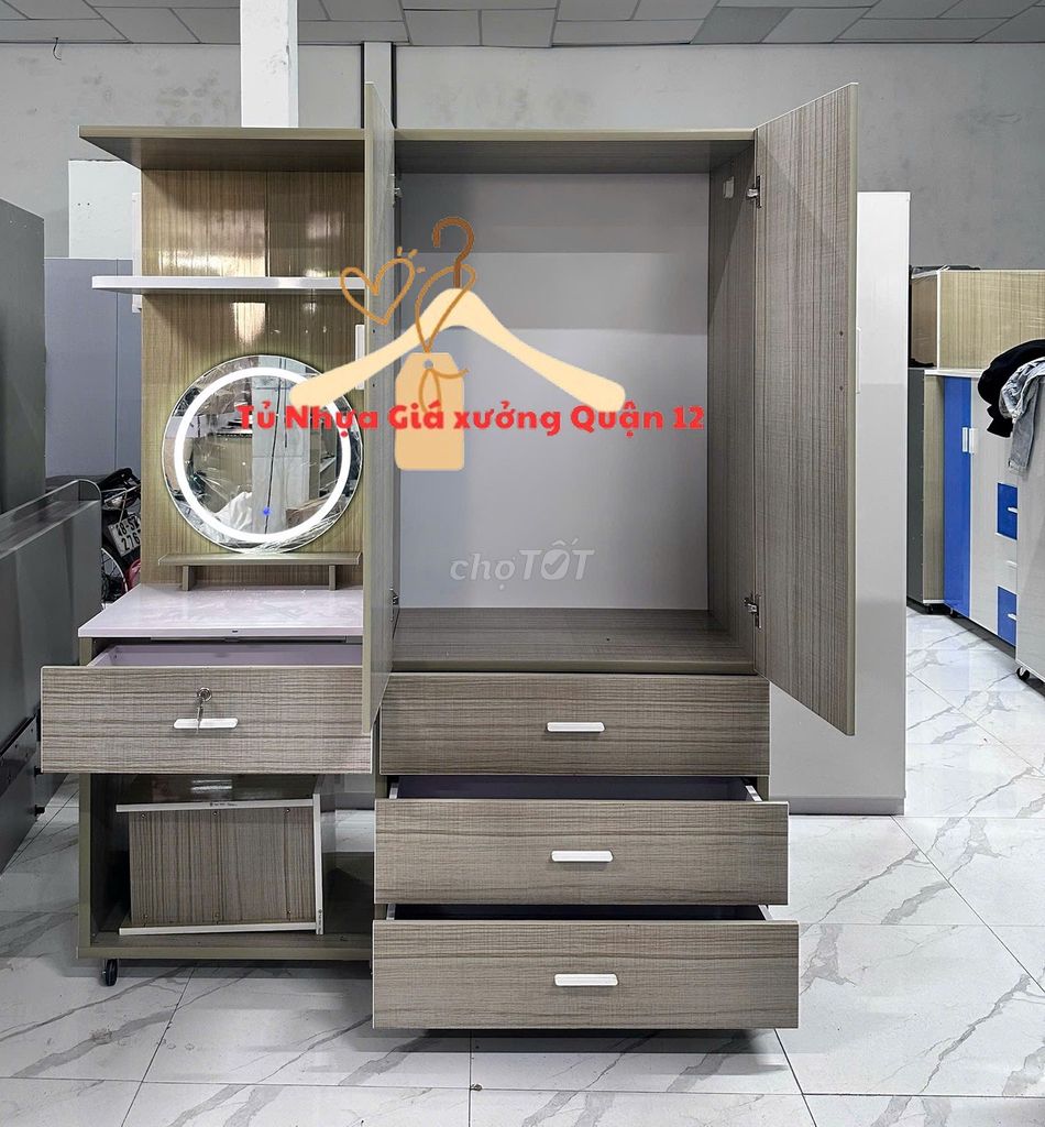 Tủ quần áo  Tủ quần áo nhựa kèm bàn trang điểm. Mua bán Tủ, kệ gia đình tại Huyện Cần Giờ Tp Hồ Chí Minh được đăng bởi Nhi Nội Thất Nhựa Giá Xưởng  hình 1