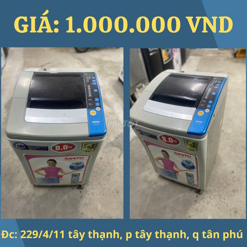 🌟 SALE TẾT = SANYO 8KG = GIÁ 1 TRIỆU = VẮT ÊM 🌟