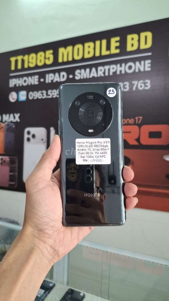 Honor Magic4 Pro 256GB Đen. Mua bán Điện thoại tại Thành phố Thủ Dầu Một Bình Dương được đăng bởi TTMobileBD hình 1