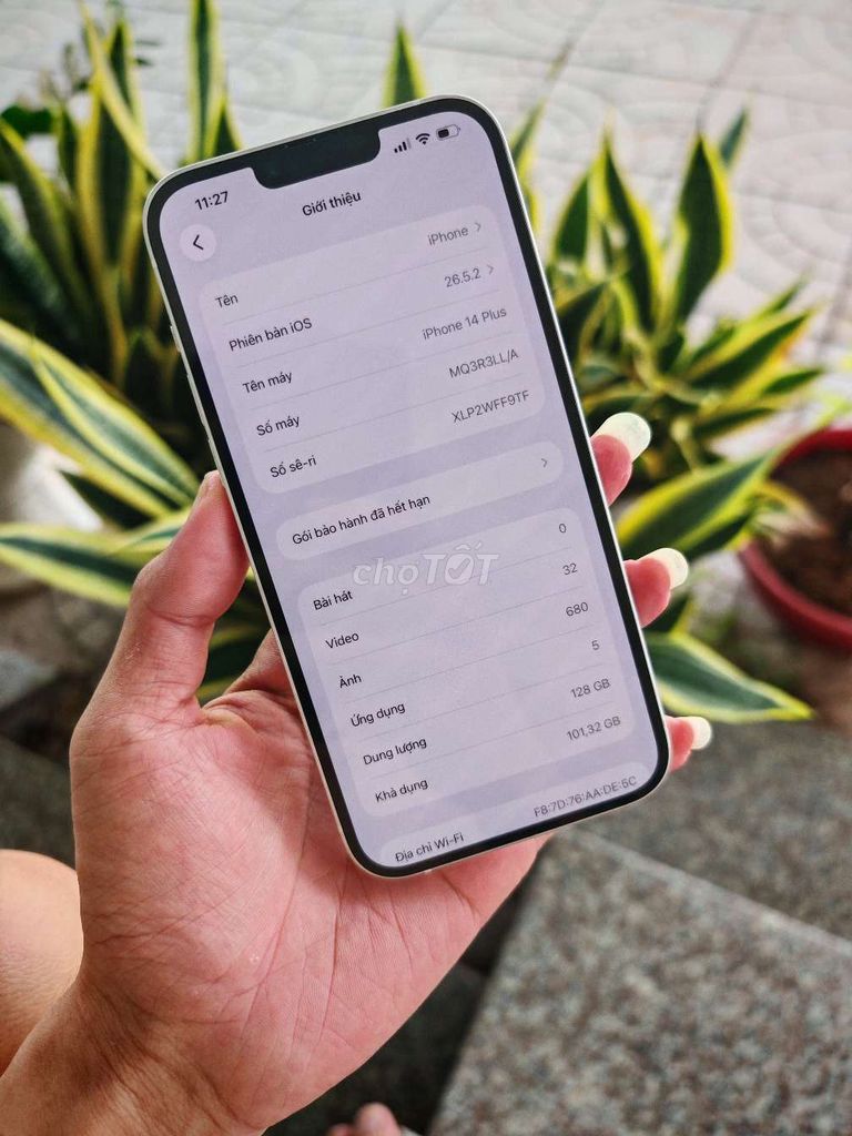 iPhone 14 Plus 128GB Trắng Đã qua sử dụng. Mua bán Điện thoại tại Quận Ninh Kiều Cần Thơ được đăng bởi Nguyên Sang hình 1