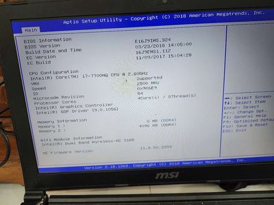MSI GP62M 7REX i7-7700HQ 4GB/Đen