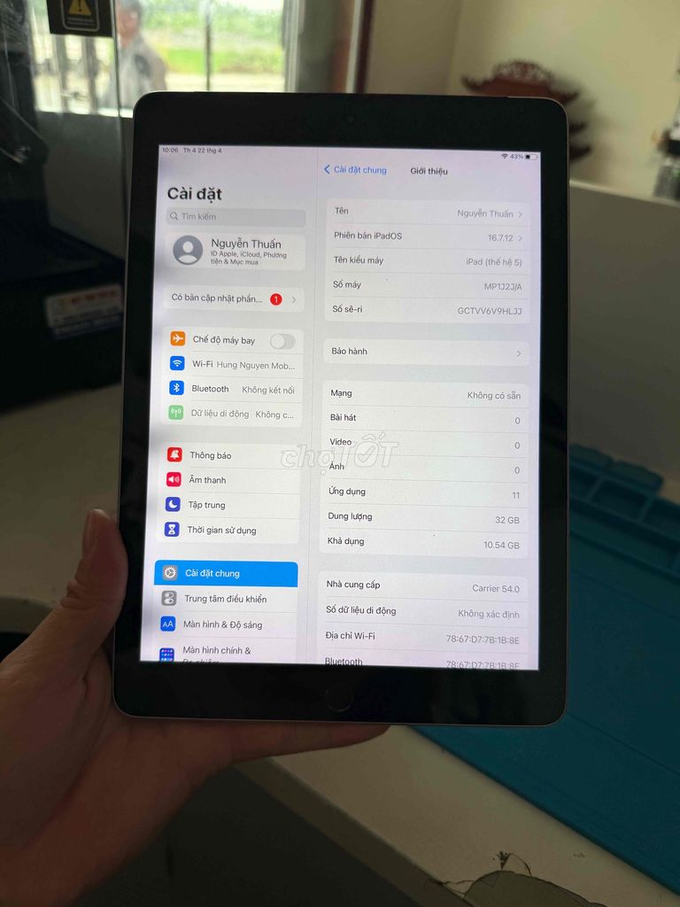 Apple iPad Gen 5 9.7 inch 32GB. Mua bán Máy tính bảng tại Huyện Thuỷ Nguyên Hải Phòng được đăng bởi Hùng Nguyễn THP store hình 1