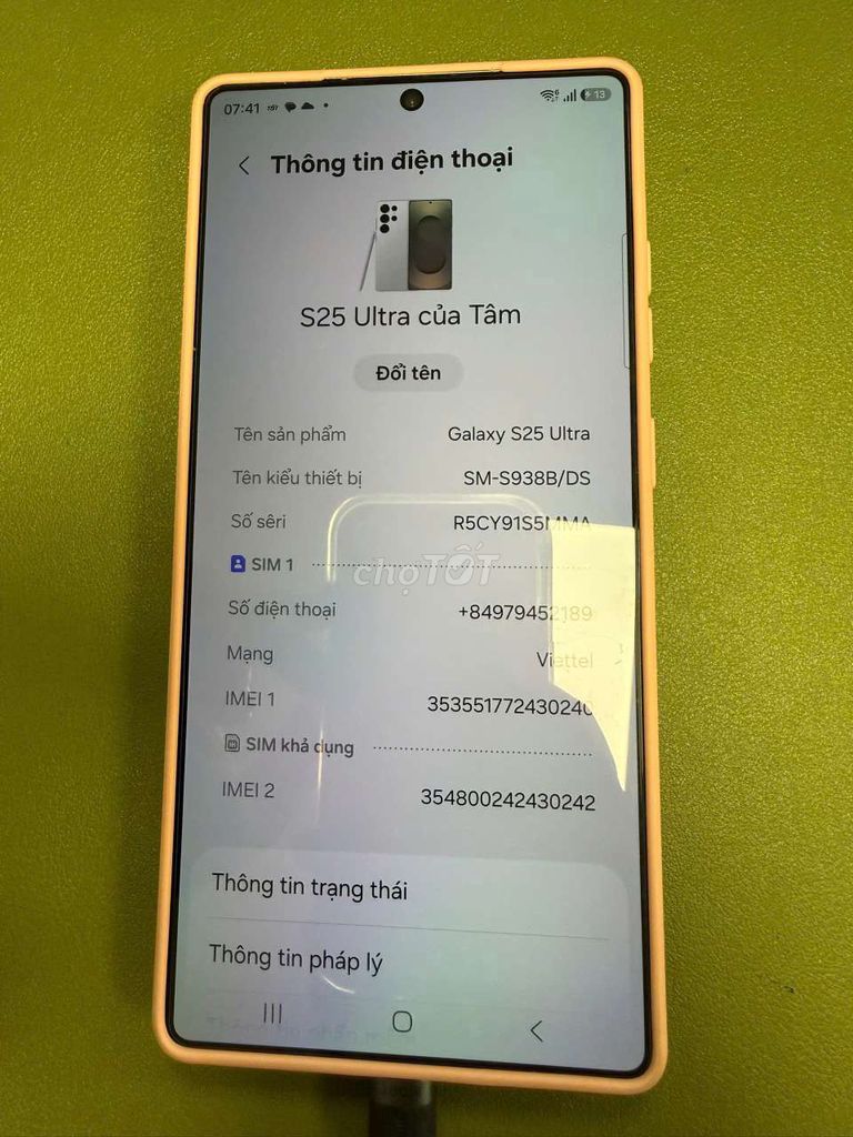 Samsung Galaxy S25 Ultra Trắng. Mua bán Điện thoại tại Quận Bắc Từ Liêm Hà Nội được đăng bởi Tâm Tít hình 1