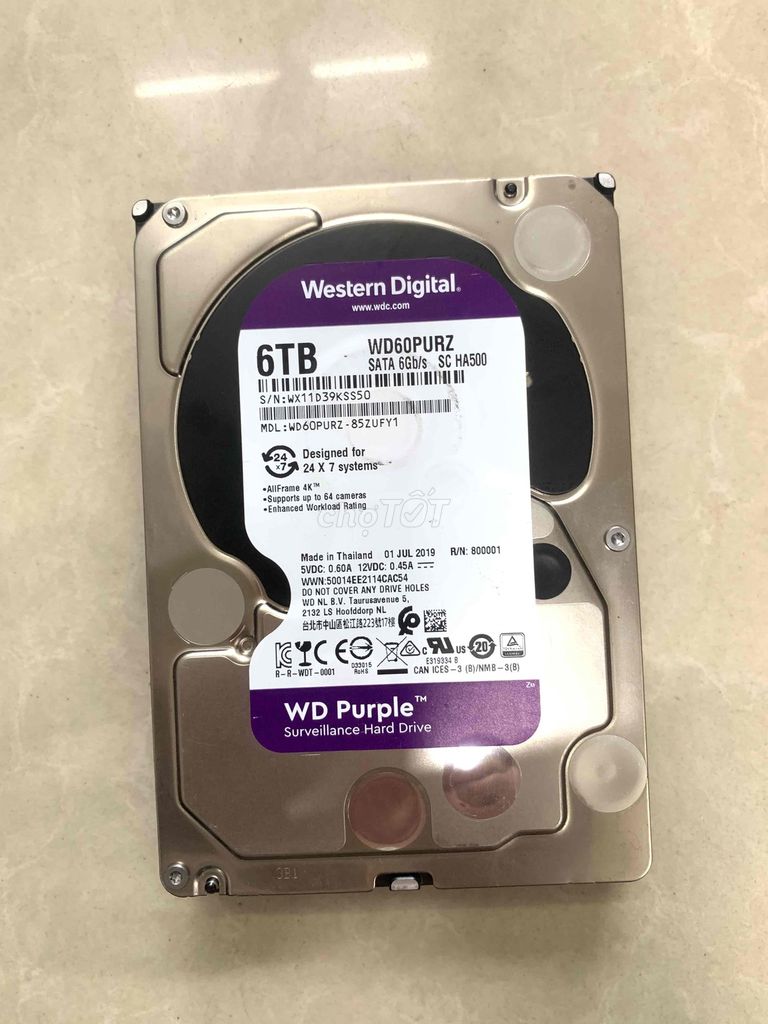 Ổ cứng Western  6TB sk100% ZIN (date 209). Mua bán Linh kiện (RAM, Card...) tại Quận Tân Phú Tp Hồ Chí Minh được đăng bởi Nguyễn Phong hình 1