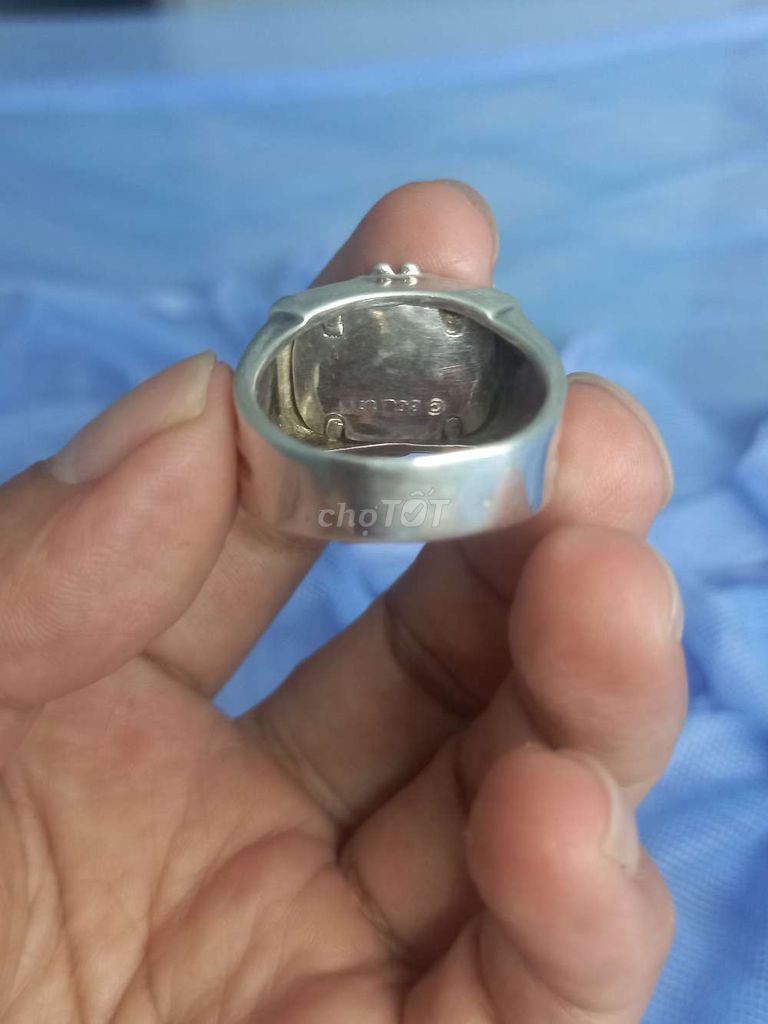 Nhẫn Mỹ bằng bạc đúc nguyên khối, size to 22mm