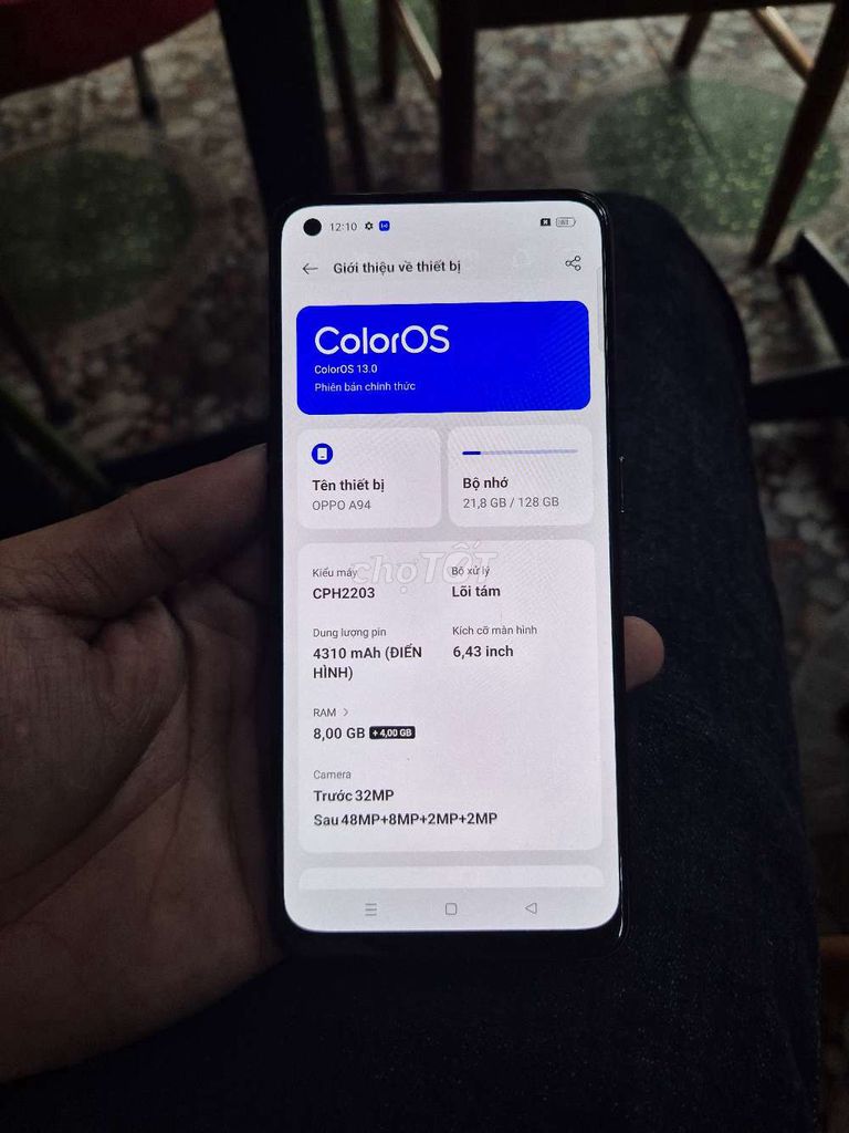 OPPO A94 đen chính hãng 2 sim Ram 8GB. Mua bán Điện thoại tại Quận Bình Tân Tp Hồ Chí Minh được đăng bởi V I N H hình 1