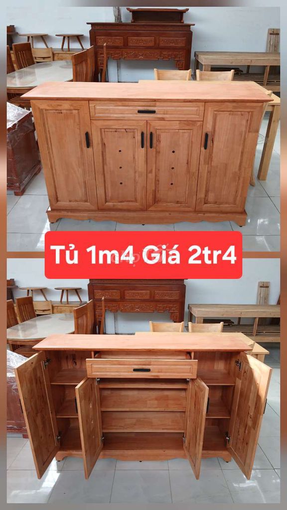 Tủ gỗ cao su 1m4. Mua bán Tủ, kệ gia đình tại Thành phố Buôn Ma Thuột Đắk Lắk được đăng bởi Nội thất đồ gỗ Thành Luân hình 1