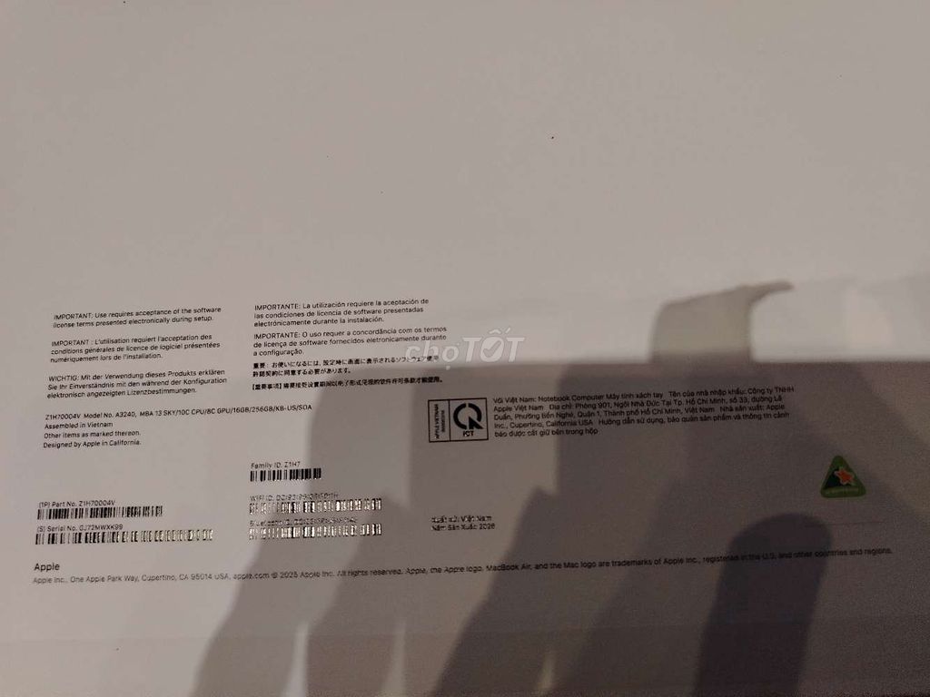Apple MacBook Air M4 16GB/256GB. Mua bán Laptop tại Quận 6 Tp Hồ Chí Minh được đăng bởi Nguyễn Lê hình 1