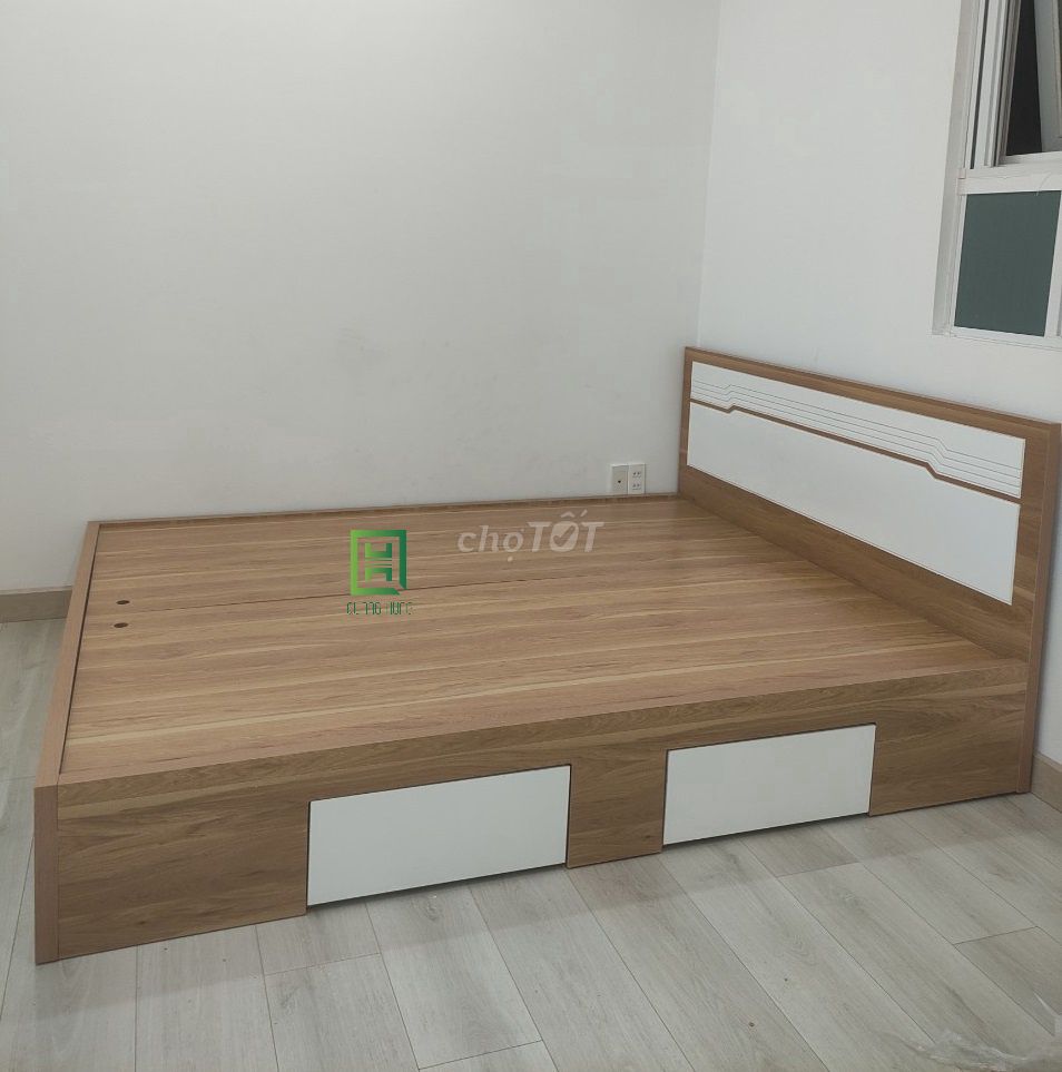 Giường ngủ Quang Hùng Gỗ MDF 1m2 x 2m. Mua bán Giường, chăn ga gối nệm tại Huyện Cần Giuộc Long An được đăng bởi Nội Thất Quang Hùng TD hình 1