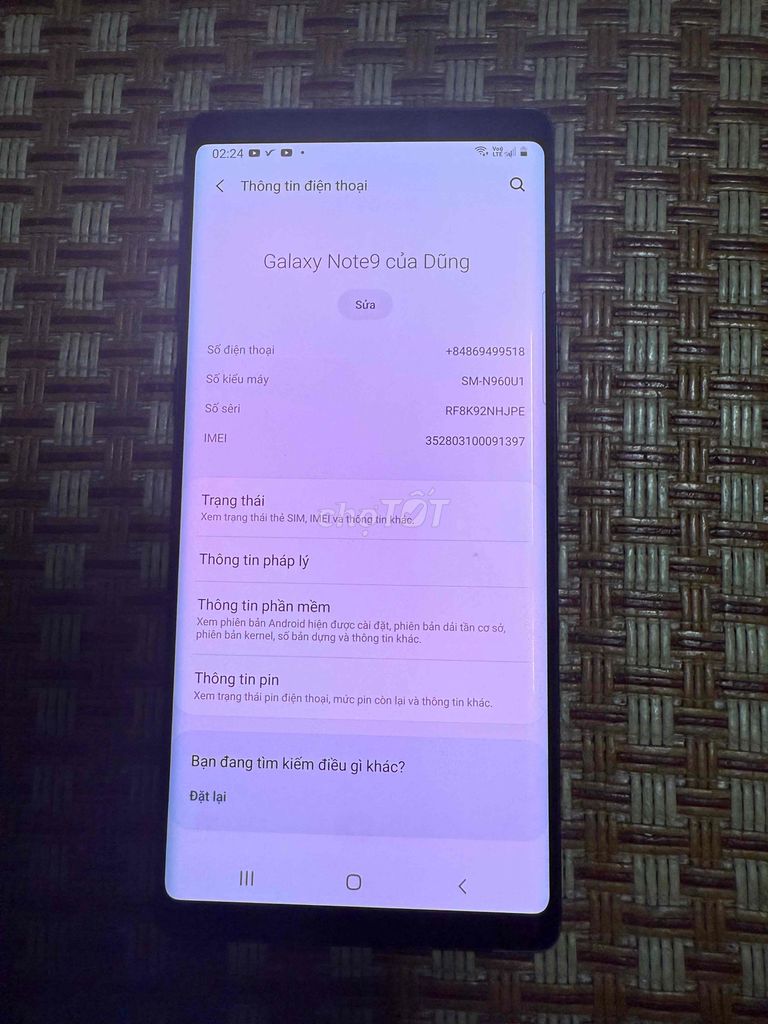 Samsung Galaxy Note 9 128GB Đen. Mua bán Điện thoại tại Quận Long Biên Hà Nội được đăng bởi Phạm Dũng hình 1
