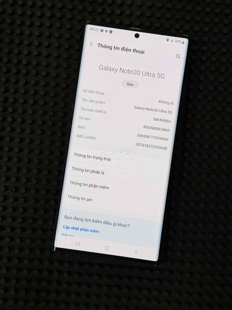 Samsung Note 20 Ultra 128GB Đen Mỹ. Mua bán Điện thoại tại Quận Ngũ Hành Sơn Đà Nẵng được đăng bởi terry16 hình 1