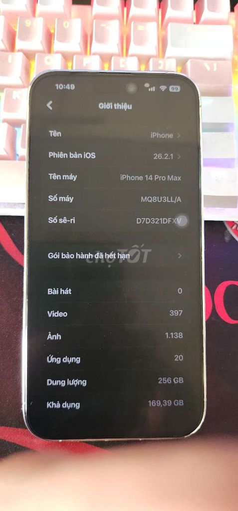Apple iPhone 14 Pro Max 256GB Trắng 2 Éim. Mua bán Điện thoại tại Huyện Đức Hòa Long An được đăng bởi vũ trần hình 1