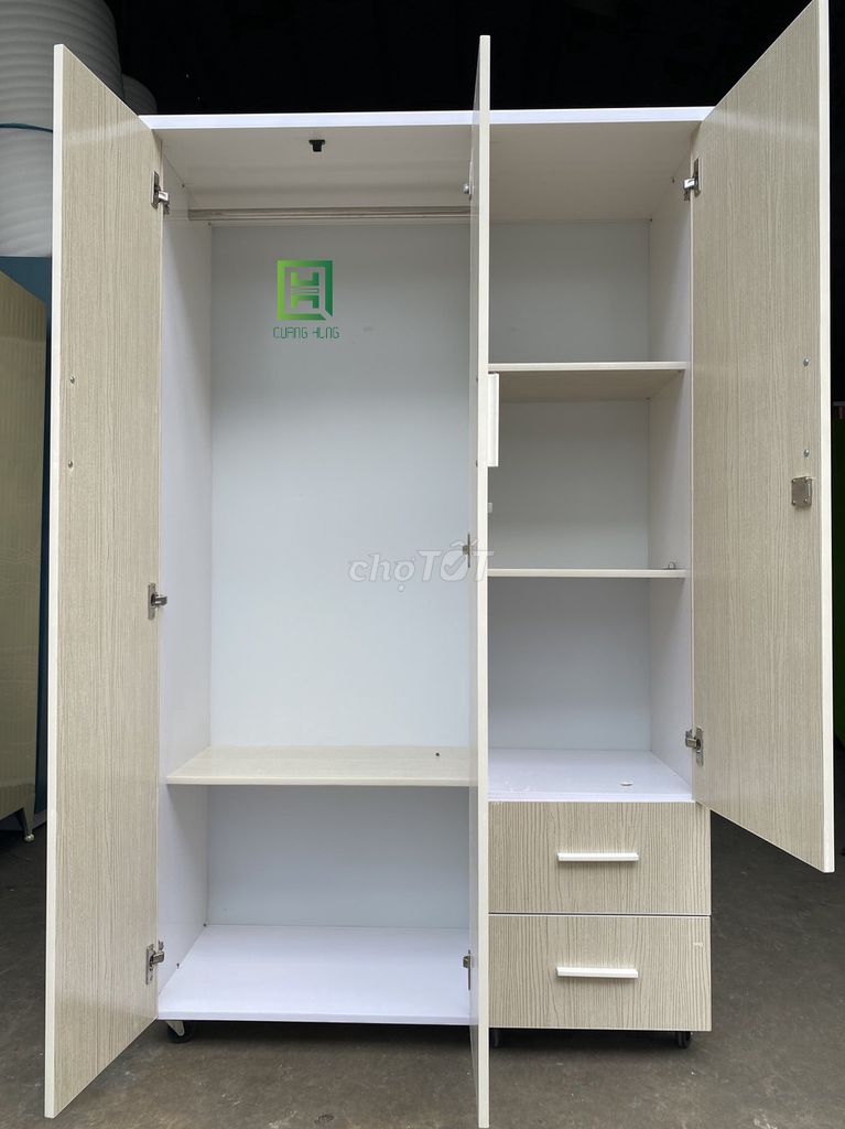 Tủ quần áo Quang Hùng 3 cánh 2 hộc nhựa ĐÀILOAN. Mua bán Tủ, kệ gia đình tại Thành phố Vũng Tàu Bà Rịa - Vũng Tàu được đăng bởi Nội Thất Quang Hùng TD hình 1