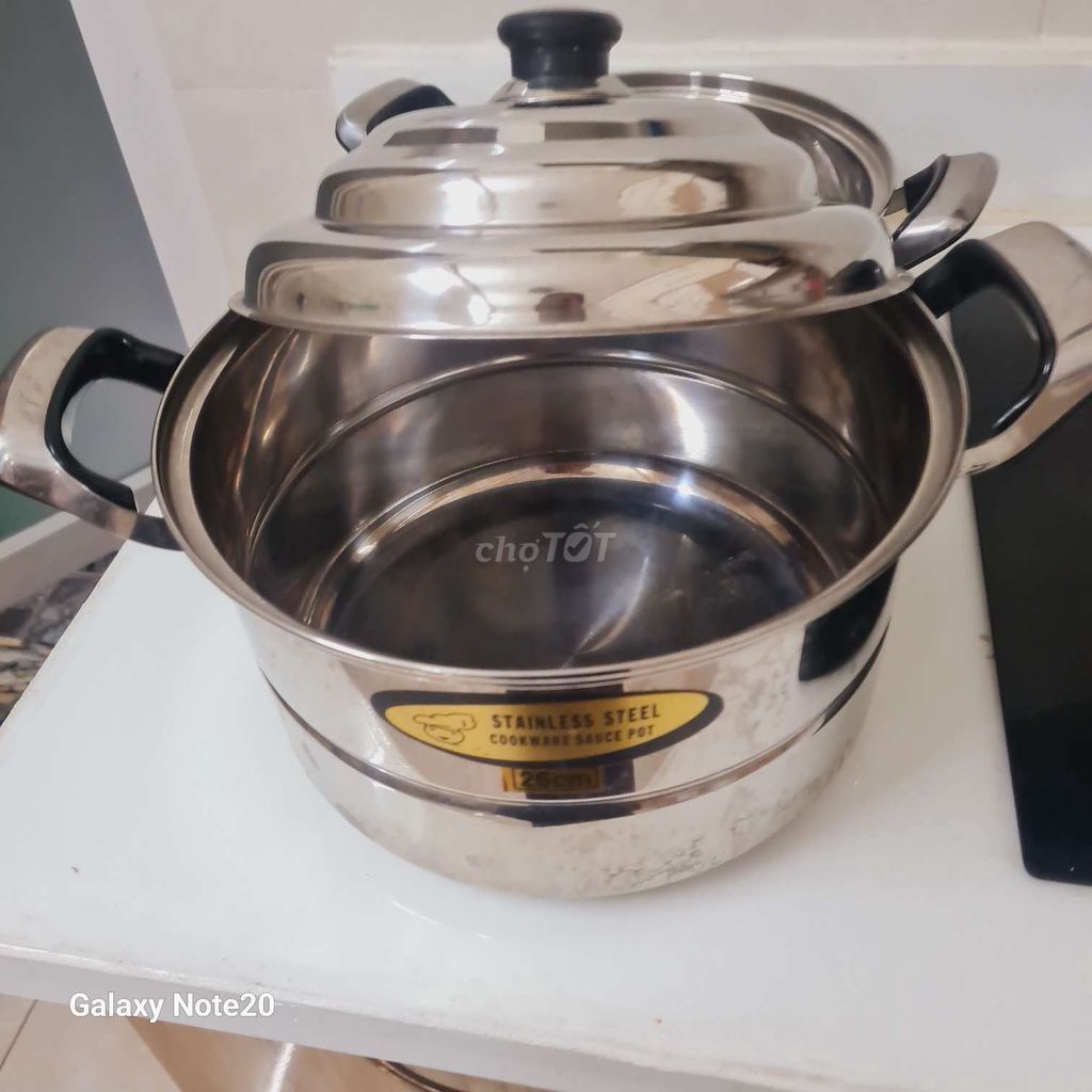 Nồi hấp inox nồi mới, chưa sử dụng, size 26cm