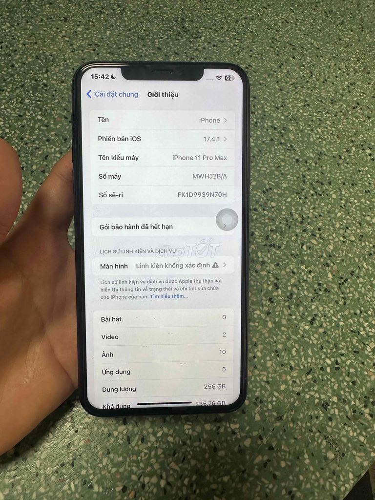 Apple iPhone 11 Pro Max 256GB Xám. Mua bán Điện thoại tại Huyện Hòa Vang Đà Nẵng được đăng bởi Khánh hình 1