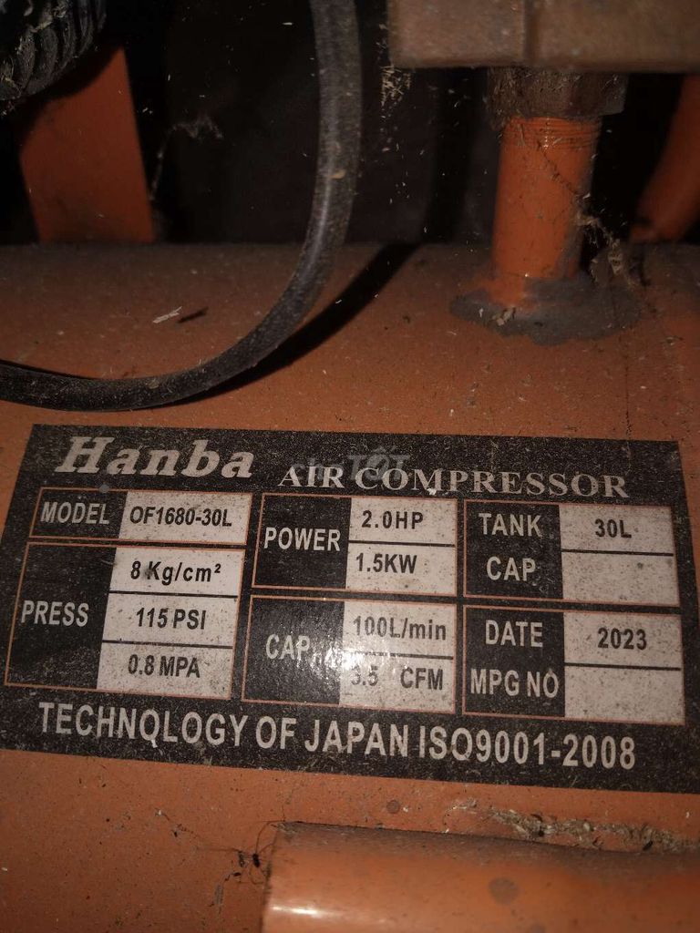 Máy nén khí Hanba OF1680-30L 2.0HP 30L Nhật Bản. Mua bán Đồ chuyên dụng, Giống nuôi trồng tại Thị xã Bến Cát Bình Dương được đăng bởi bùi thế đồng hình 1