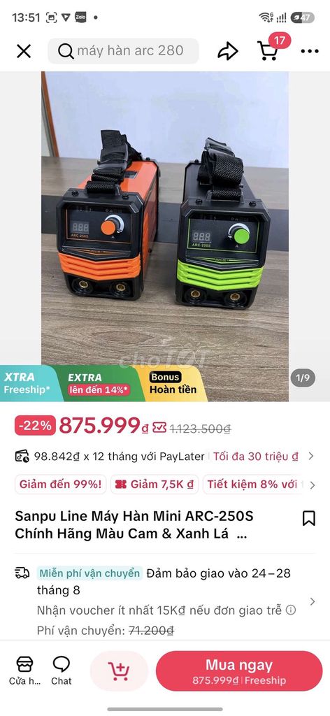 Máy hàn mini Sanpu Line ARC-250S Cam, Xanh lá. Mua bán Đồ chuyên dụng, Giống nuôi trồng tại Quận Ninh Kiều Cần Thơ được đăng bởi Nguyen Duy hình 1