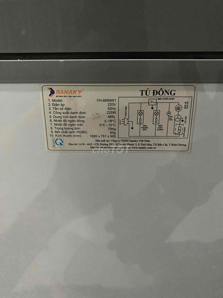 Tủ đông SANAKY VH-6699W1 650L. Mua bán Tủ lạnh tại Quận Thốt Nốt Cần Thơ được đăng bởi Tên chưa cung cấp hình 1