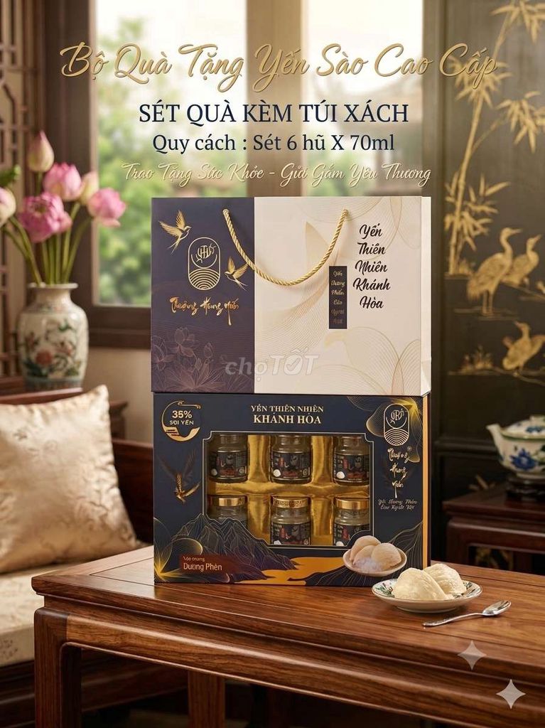 HỘP QUÀ TẶNG 6 HŨ YẾN CHƯNG SẴN ĐƯỜNG PHÈN-35%. Mua bán Đồ ăn, thực phẩm và các loại khác tại Quận 8 Tp Hồ Chí Minh được đăng bởi TIỆM YẾN BÀ MUỖI hình 1