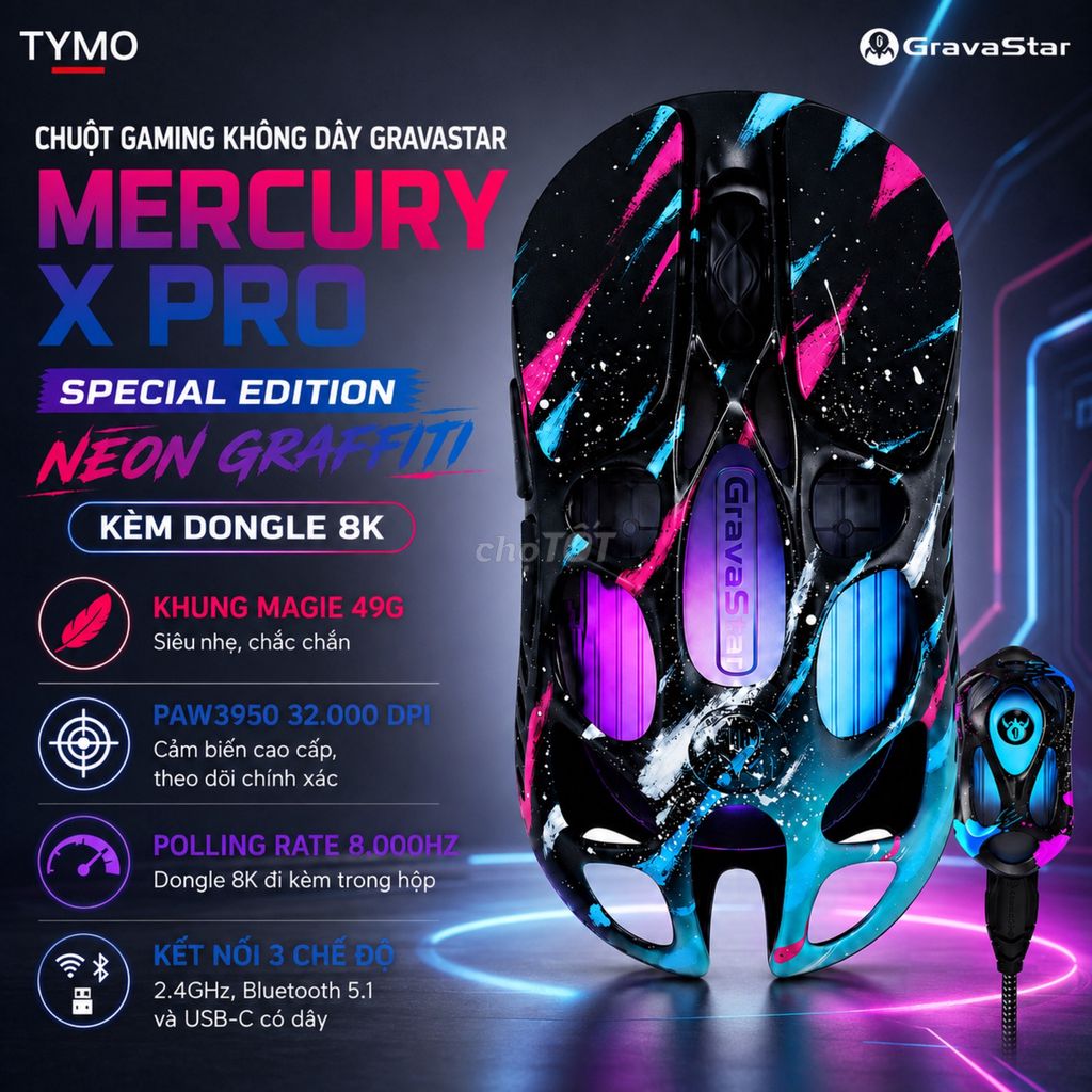Gravastar Mercury X Pro Special Kèm Dongle 8K. Mua bán Phụ kiện (Màn hình, Chuột...) tại Quận Phú Nhuận Tp Hồ Chí Minh được đăng bởi TYMO Việt Nam hình 1