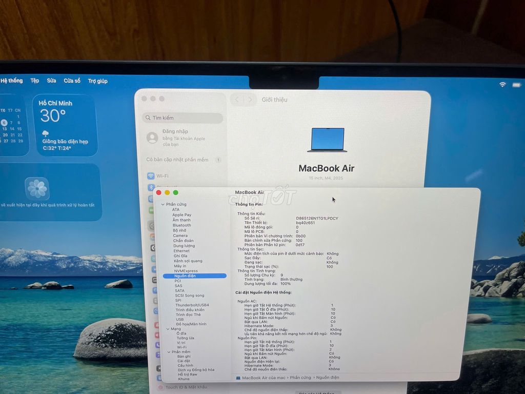 MacBook Air M4 15 inch 16GB bh hãng cuối 2026. Mua bán Laptop tại Quận Nam Từ Liêm Hà Nội được đăng bởi Quang Độ hình 1