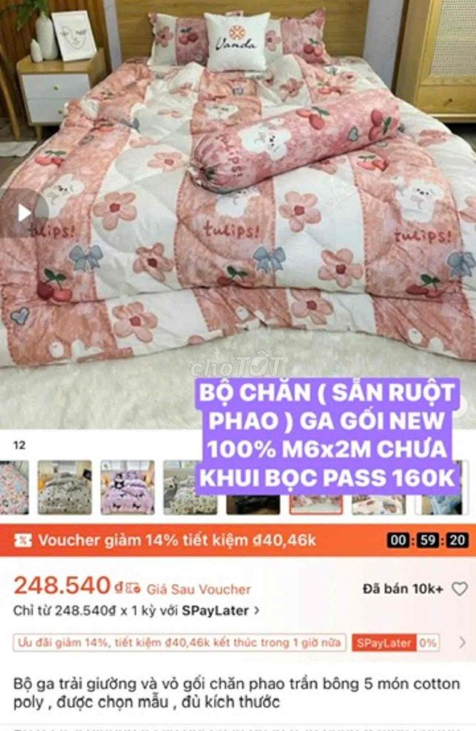 BỘ VỎ CHĂN GA GỐI M6x2M COTTON ( CHĂN SAN RUỘT ). Mua bán Giường, chăn ga gối nệm tại Quận Đống Đa Hà Nội được đăng bởi Huyền Trang hình 1