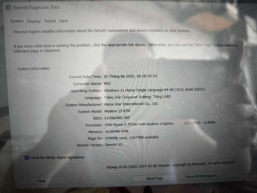 MSI Modern 15 B7M R5 7530U 16GB/512GB. Mua bán Laptop tại Huyện Nhà Bè Tp Hồ Chí Minh được đăng bởi Bằng hình 1