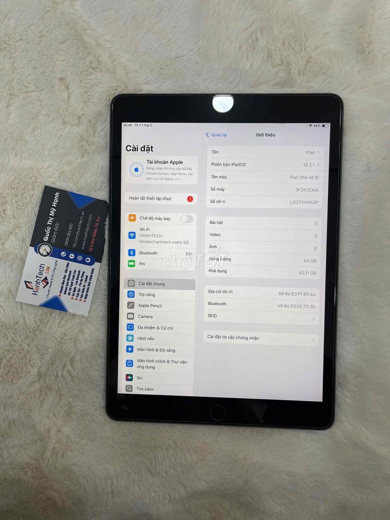 ipad Gen 9 64gb wifi ngoại hình đẹp