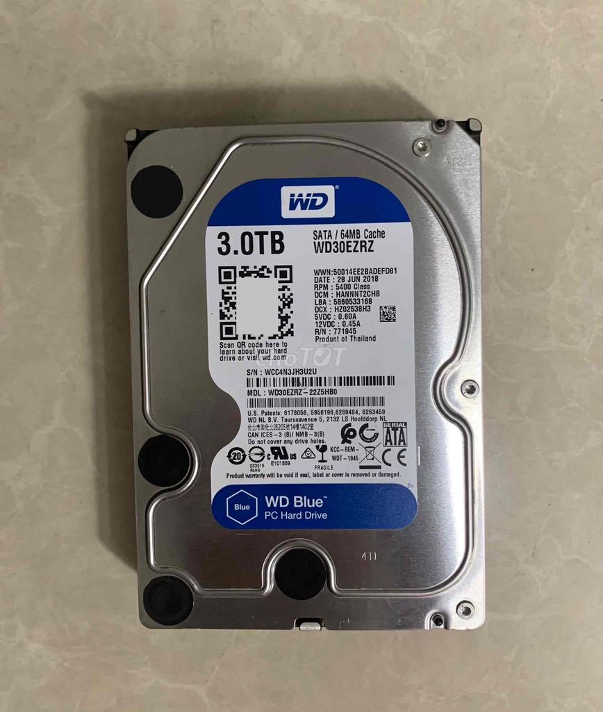 Ổ cứng HDD Western 3TB sk100%. Mua bán Linh kiện (RAM, Card...) tại Quận Tân Phú Tp Hồ Chí Minh được đăng bởi Nguyễn Phong hình 1