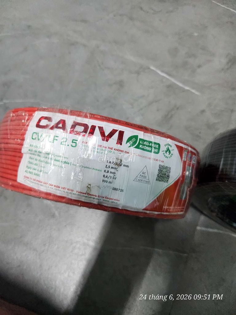 Dây điện CADIVI CV/LF 2.5 Lõi đồng 100m. Mua bán Nội thất, đồ gia dụng khác tại Thành phố Pleiku Gia Lai được đăng bởi VoHo hình 1
