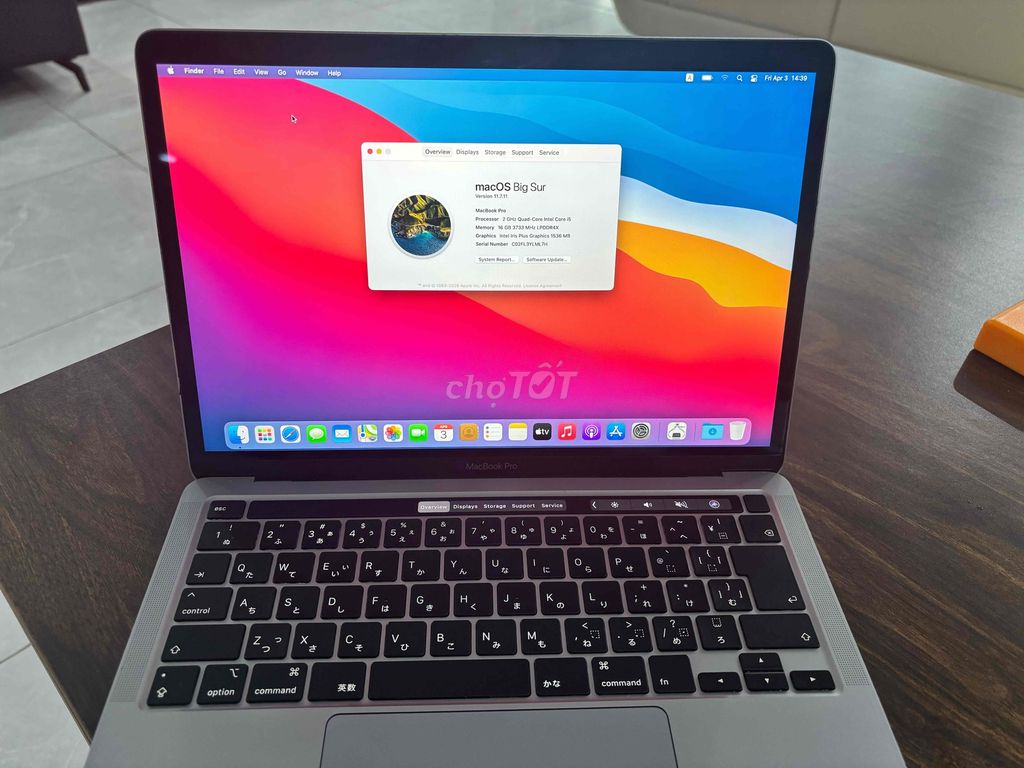 Apple Macbook Pro 13 inch 2020 i5 16GB/512GB Xám. Mua bán Laptop tại Quận Long Biên Hà Nội được đăng bởi LÊ HỒNG SƠN hình 1