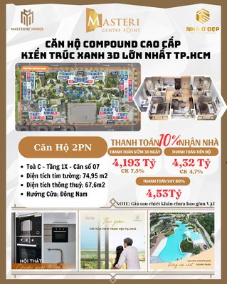 GĐ 4 THÀNH VIÊN ĐỪNG BỎ QUA CH 2PN 4,2 TỶ TOẠ LẠC NGAY TOÀ C MASTERI. Mua bán căn hộ/chung cư tại Thành phố Thủ Đức Tp Hồ Chí Minh được đăng bởi Liễu Liễu