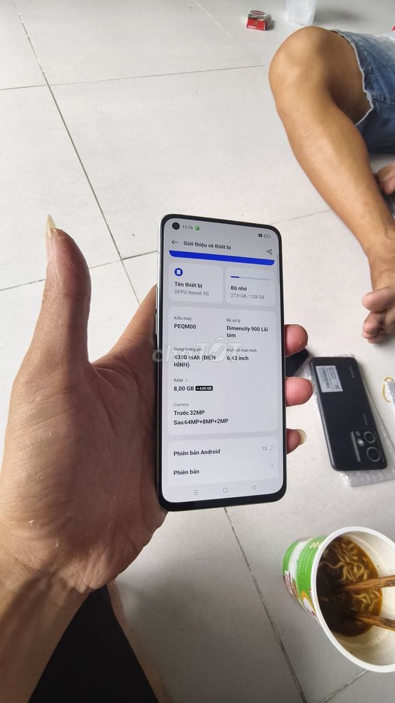 Oppo Reno6 5G 128GB Xám bạc. Mua bán Điện thoại tại Quận 10 Tp Hồ Chí Minh được đăng bởi Hội Đồ Điện Tử hình 1