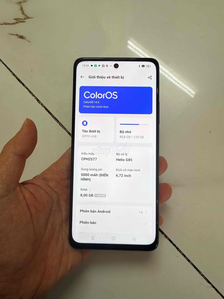 Bán Oppo A58 Ram8/128 zin cũ pin 5000. Mua bán Điện thoại tại Quận Hà Đông Hà Nội được đăng bởi Mạnh Mobile hình 1