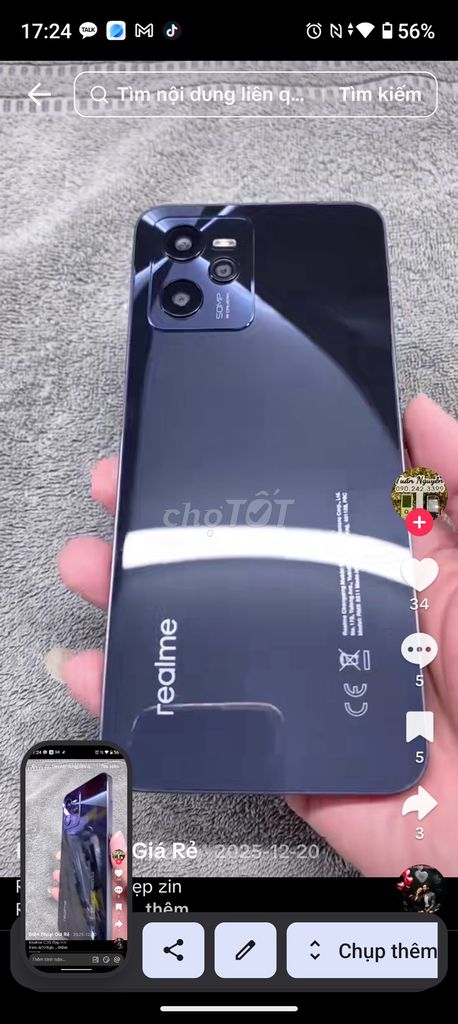 Realme C35 128GB Đen. Mua bán Điện thoại tại Huyện Việt Yên Bắc Giang được đăng bởi Tên chưa cung cấp hình 1
