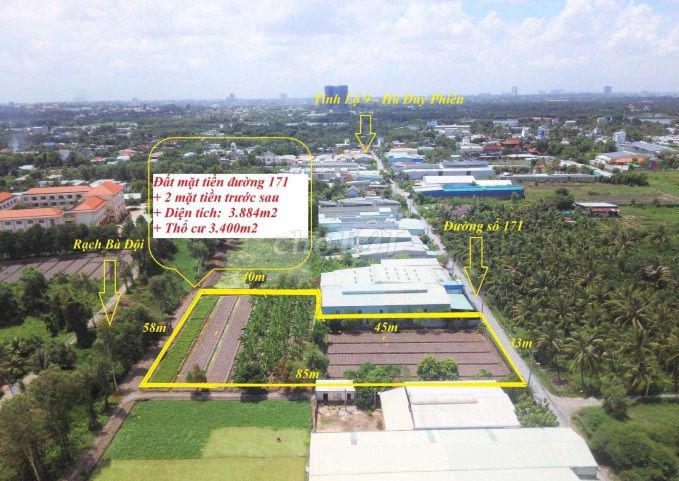 3.900m2 Tỉnh Lộ 9 (Hà Duy Phiên) - thổ cư 3.400m2 - đường xe container