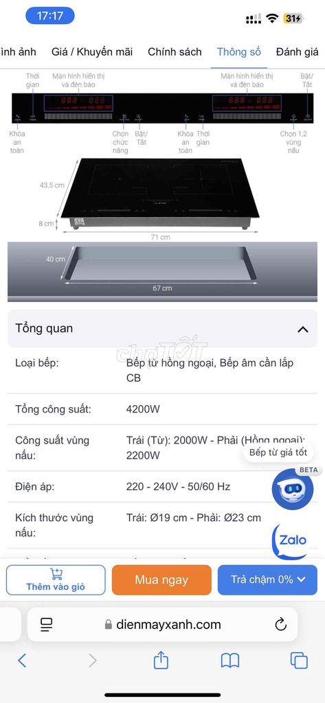 Bếp từ hồng ngoại Junger SIS-66 Dùng 1 Lần. Mua bán Bếp, lò, đồ điện nhà bếp tại Thành phố Huế Thừa Thiên Huế được đăng bởi PHÊ hình 1