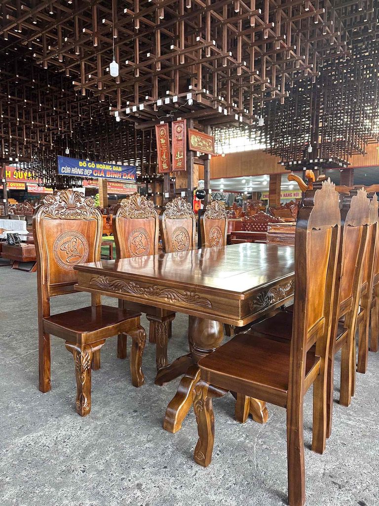 bàn ăn 8 ghế gỗ tự nhiên. Mua bán Bàn ghế tại Quận Bình Tân Tp Hồ Chí Minh được đăng bởi HÀNG THANH LÝ NỘI THẤT 268 hình 1