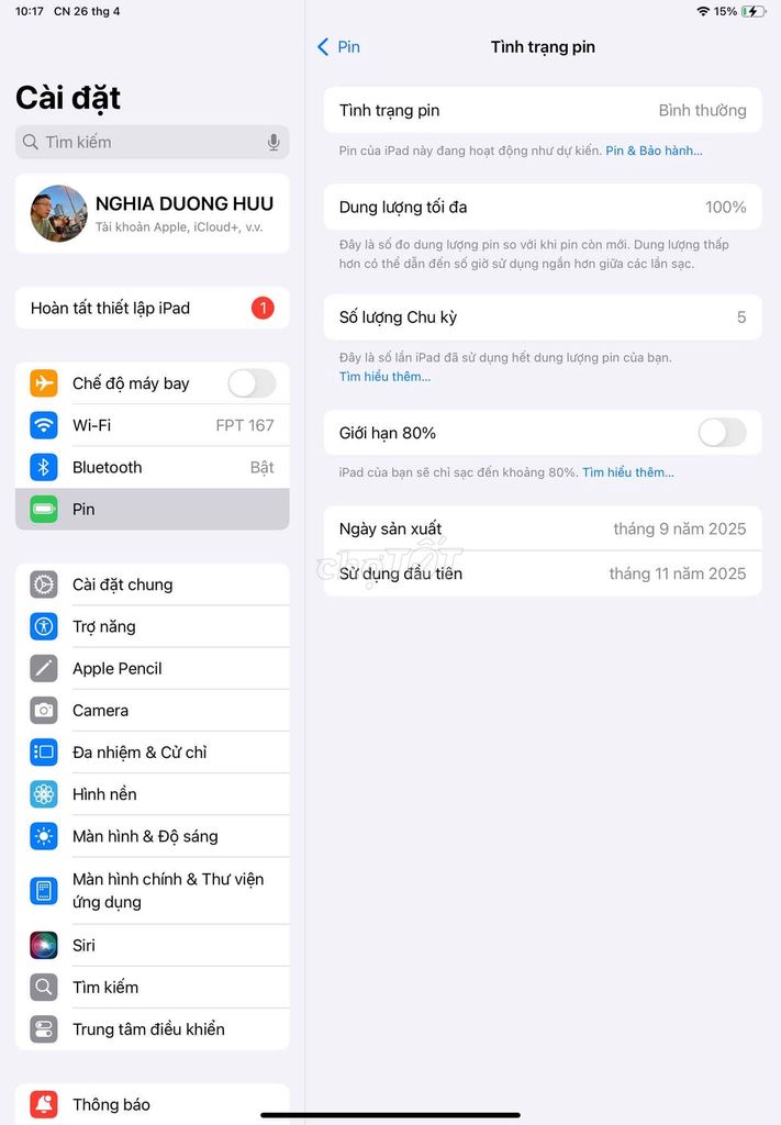 Apple iPad (A16) 128GB Trắng Mới. Mua bán Máy tính bảng tại Quận 7 Tp Hồ Chí Minh được đăng bởi NGHIA DUONG HUU hình 1