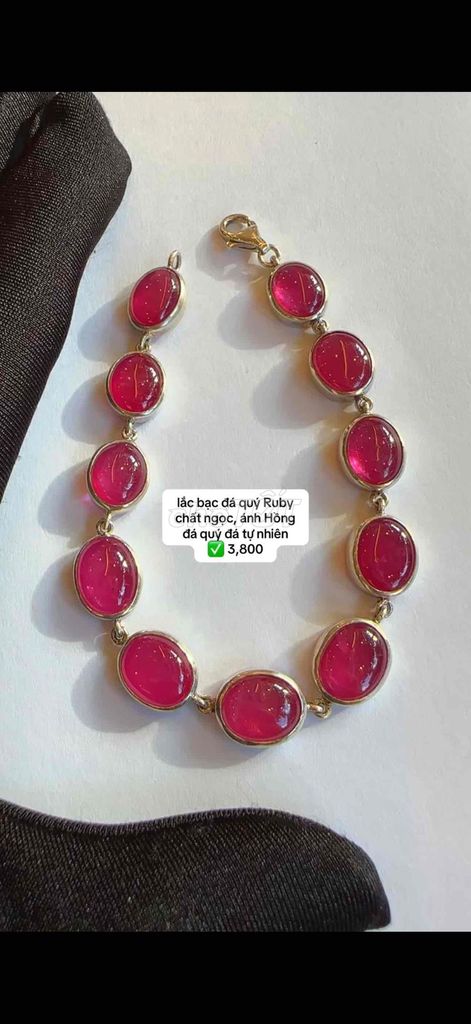 lắc tay lắc bạc đá quý Ruby chất ngọc, ánh Hồng.. Mua bán Đồ sưu tầm, đồ cổ tại Quận 1 Tp Hồ Chí Minh được đăng bởi Rio Natural Gemstone Jewelry hình 1