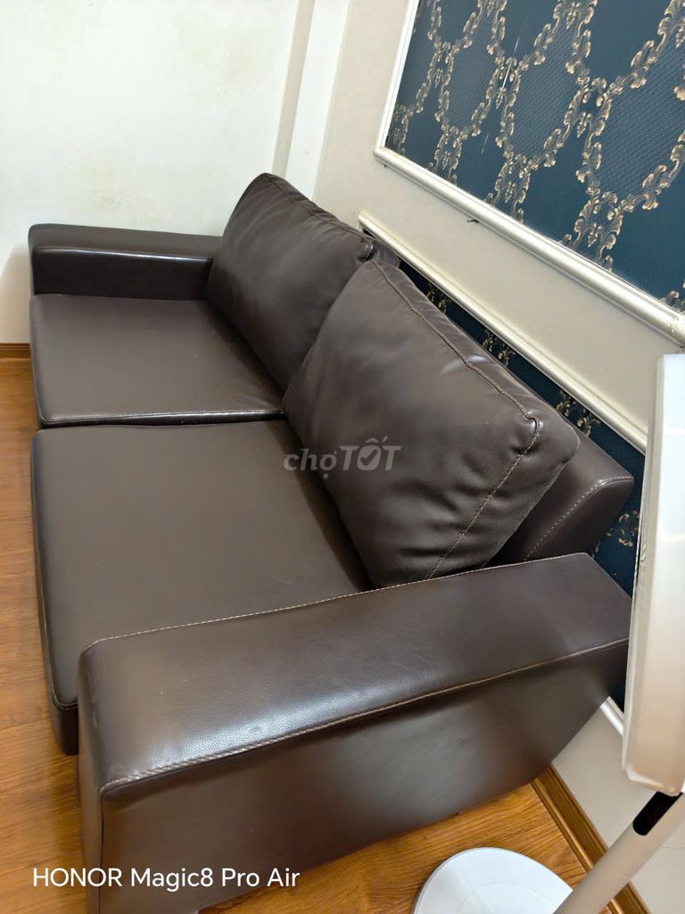 Ghế sofa da thật Nâu 1m8x1m2. Mua bán Bàn ghế tại Quận Thanh Xuân Hà Nội được đăng bởi A Minh hình 1