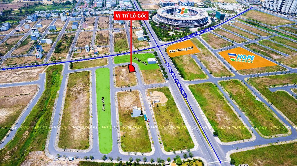 Bán Lô Góc siêu đẹp 2 mặt tiền Công viên tại FPT City vị trí đắc địa