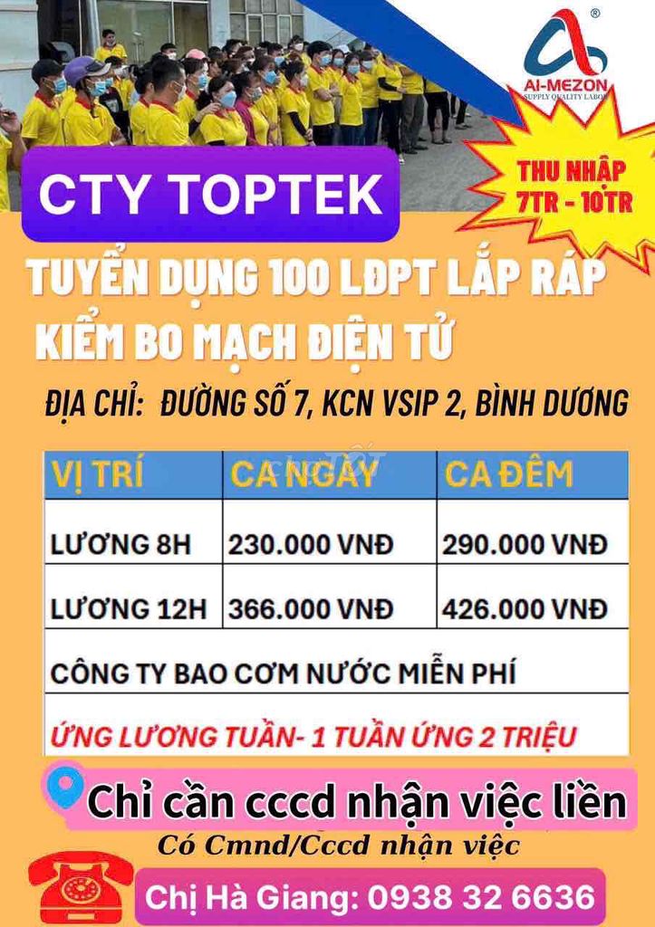 🔴🔴TDM: TUYỂN NAM NỮ THỜI VỤ 16-55, CA HÀNH CHÁNH