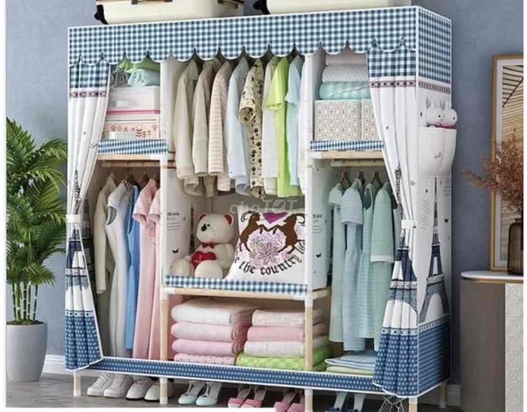 Tủ vải khung thép xanh caro. Mua bán Tủ, kệ gia đình tại Quận Gò Vấp Tp Hồ Chí Minh được đăng bởi Hoàng Yến hình 1