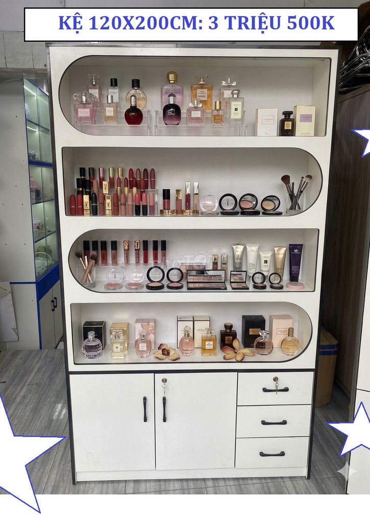 KỆ TỦ TRƯNG BÀY MỸ PHẨM, NƯỚC HOA TẠI SHOP 1M2x2M. Mua bán Tủ, kệ gia đình tại Quận Gò Vấp Tp Hồ Chí Minh được đăng bởi NỘI THẤT SẢN XUẤT TẠI XƯỞNG hình 1